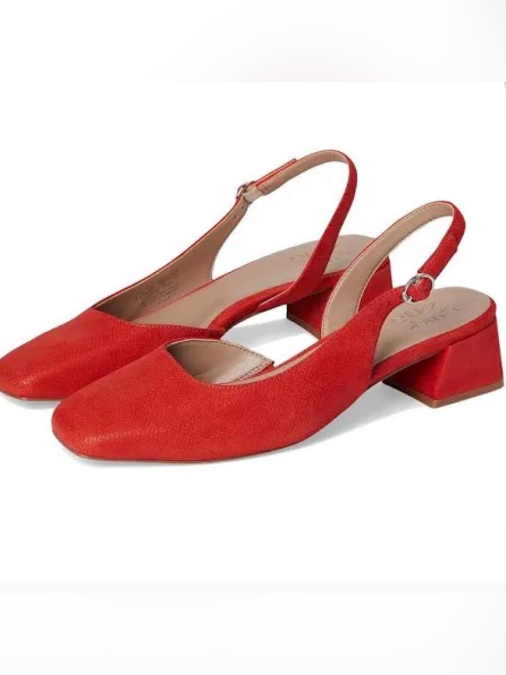 Naturalizer Red Slingback Block Heel Pumps